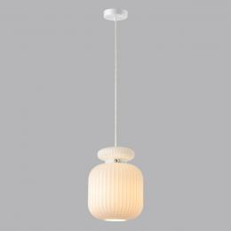 Odeon light 5042/1C PENDANT ODL24 309 белый/белый/металл/стекло/эко.кожа Подвес E27 1*60W JUGI  - 4 купить